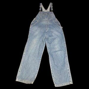 Route 66 Overalls Women's Large Blue Denim Jean Carpenter Cotton Pants Y2K Bib